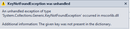 Key not Found